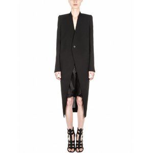 SOLD • RICK OWENS • CYCLOPS Black Wool Knife Coat • IT 46 US 10-12 L XL